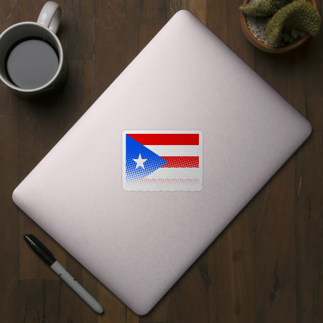 Flag Of Puerto Rico With Halftones by Braznyc